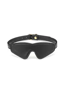 Fekete műbőr szemmaszk Black organosilicon blindfold