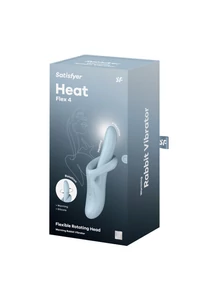 Forgófejes melegíthető rugalmas vibrátor Heat Flex 4 (világoskék)