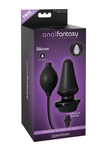 Felfújható Szilikon Anál Plug Inflatable silicone butt plug black