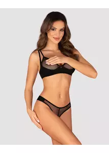 Fehérnemű szett Nesari 2-pcs crotchless set XS/S Fekete