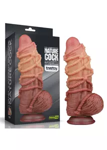 Kétrétegű nagy dildó 24 cm-es tapadótalpas platinum silicone cock with kötéllel