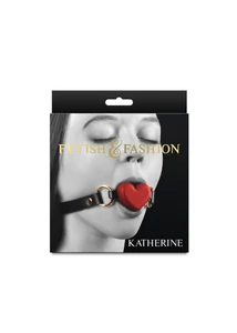 Szív alakú piros szilikon szájpecek - Fetish & Fashion Katherine red