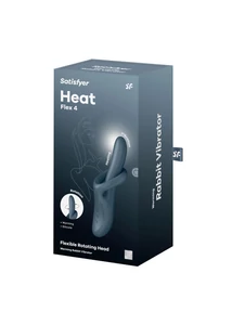 Forgófejes melegíthető rugalmas vibrátor Heat Flex 4 (sötét kékesszürke)