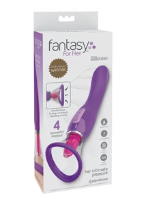 Vaginapumpa csiklóizgató nyelvecskével és vibációval Her ultimate pleasure purple