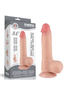 Csúszóbőrös dupla rétegű realisztikus herés dildó 20 cm világos - 8'' Sliding Skin Dual Layer Dong Flesh I
