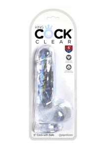 King Cock Clear színtelen herés dildó 15 cm
