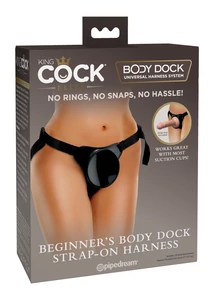 Hám tapadókorongos szexjátékoknak Beginner's body dock strap-on harness fekete