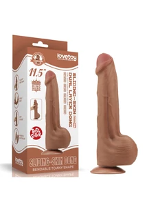 Ultrarealisztikus barna dildó 11.5'' king sized sliding skin dual layer dong