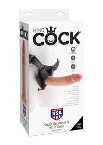 Realisztikus dildó hámmal 22,8 cm Strap on harness with 9" cock light