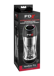 Vibrációs és szívó funkciós átlátszó maszturbátor PDX Viewtube pro