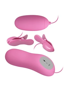 Elektromos stimuláló és vibráló tojás készlet Electric shock Pretty Love