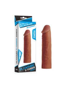 Péniszhosszabbító köpeny (+2,5cm) Pleasure X-Tender Penis Sleeve Brown 1