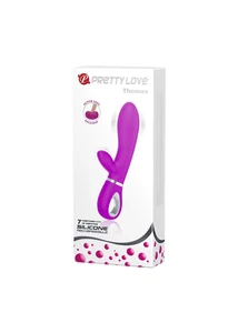 Csiklókaros puha szilikon g-pont vibrátor  Pretty Love Thomas Purple 20cm
