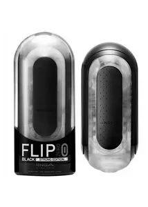 Vibrátoros maszturbátor férfiaknak, Tenga Black Flip 0-Zero electronic stimulation