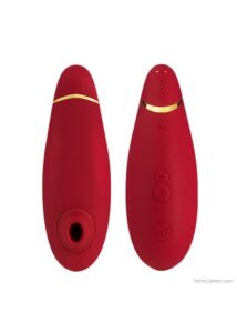 Szívóhullámos Womanizer Premium vízálló csiklóizgató, piros és arany