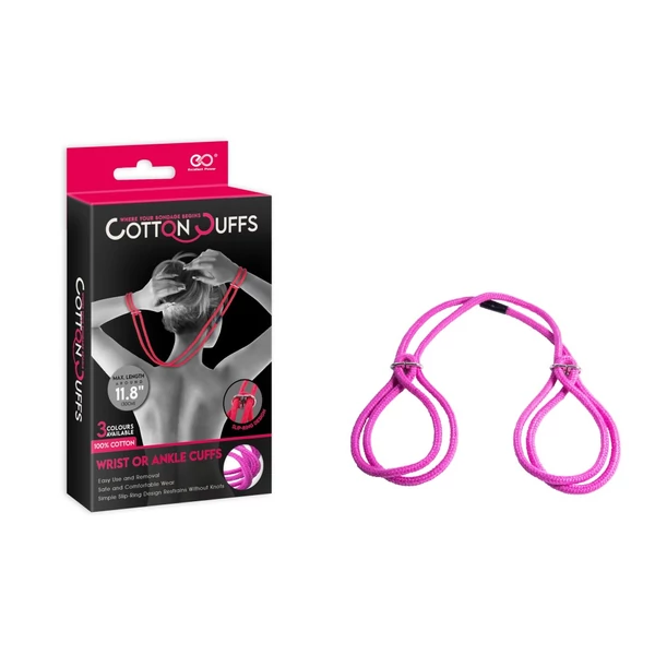 Szövet kötöző bilincs Cotton cuffs rózsaszín
