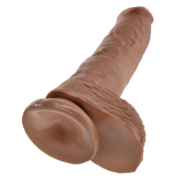 Letapasztható dildó herékkel 10" cock with balls  tan