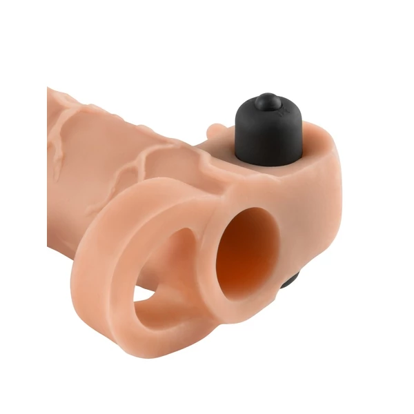Pénisz hosszabbító vibrátoros Vibrating real feel 2" extension  light