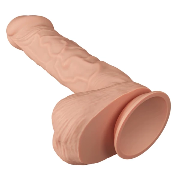 Realisztikus csúszóbőrös herés dildó Pretty Love Bergrisi 26 cm