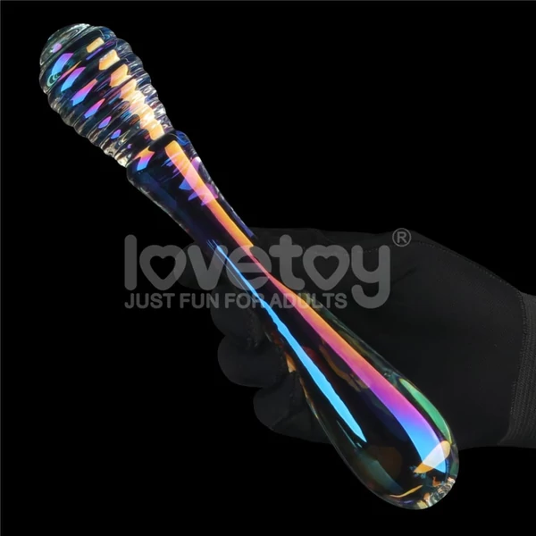 Twilight gleam glass dildo- twin pleasures