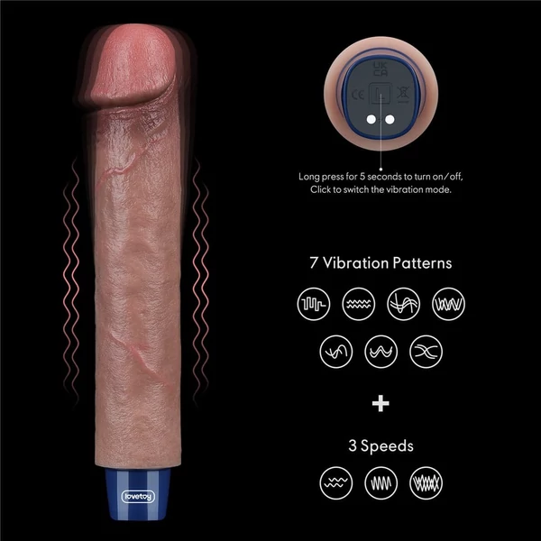 Realisztikus tölthető vibrátor 9" real softee rechargeable silicone