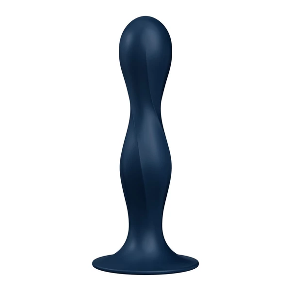 Satisfyer Double ball-r tapadótalpas súlyozott dildó kék