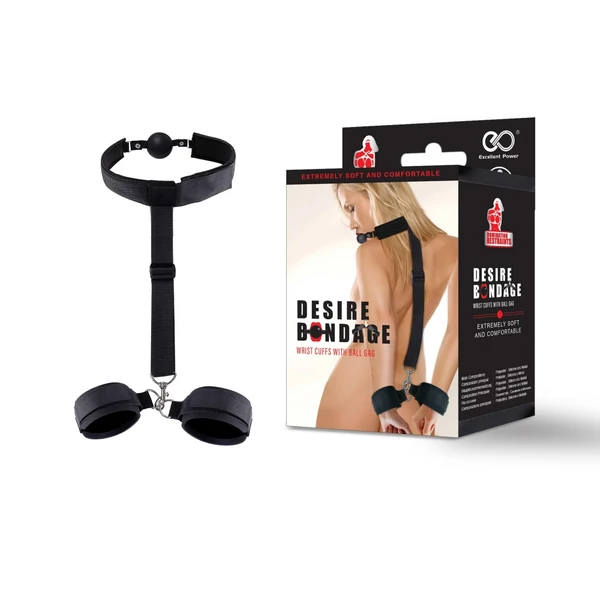 Csuklóbilincs szájgolyóval Domination restraints - Desire bondage