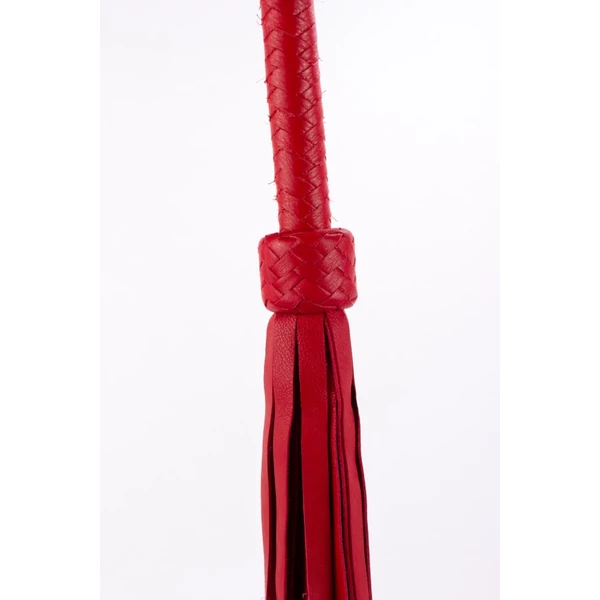 Bőr korbács Softy handle calf leather tails piros