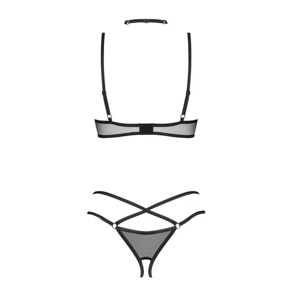 Nyitott melltartó és tanga szett nyakpánttal Donarella 3-pcs crotchless set M/L