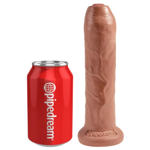 Realisztikus dildó letapasztható 7" uncut  tan