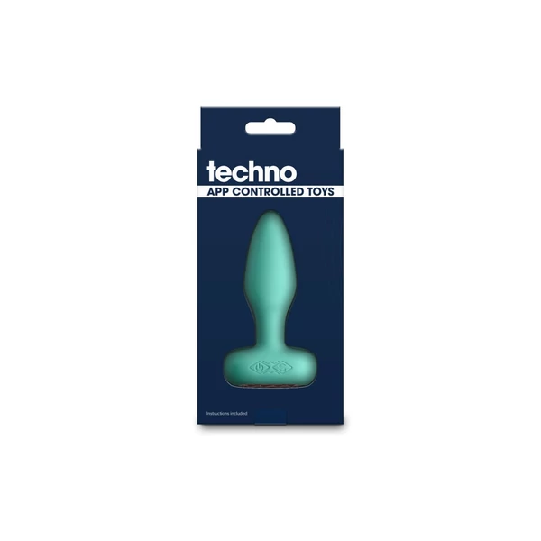 Applikációval is vezérelhető vibrátoros fenékdugó Techno Prism teal
