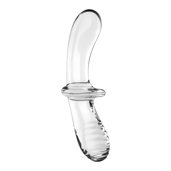 Kétvégű üvegdildó Double crystal transparent