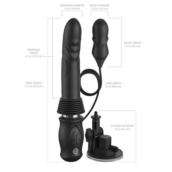 Lökő vibrátor letapasztható Ultimate silicone thruster