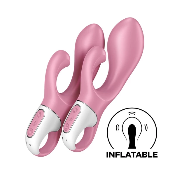 Felfújható nyúl vibrátor g-pont és csikló izgatásra Air pump bunny 2 light red