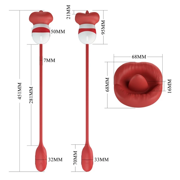 Nyalást utánzó stimulátor + hüvelyi, anális vibrátor Pretty Love Aliyah