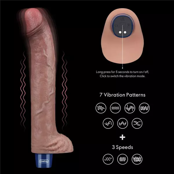 Ultrarealisztikus tölthető vibrátor 27,94 cm real softee rechargeable silicone vibrating dildo 11"