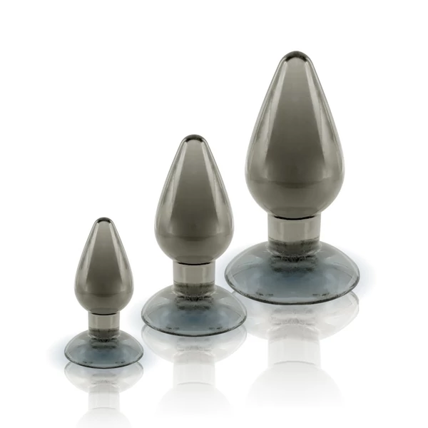 Black axinite 3 in 1 anal plug kit set iii