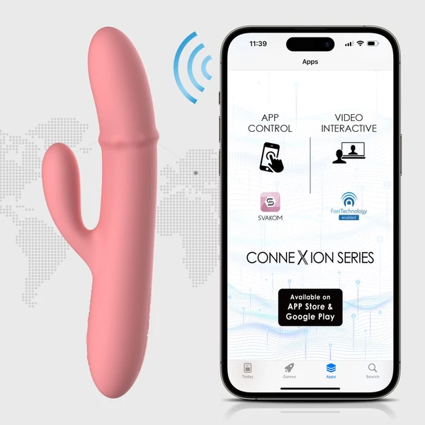 Csiklókaros vibrátor beépített masszírozó gyöngyökkel - Mora Neo Peach Pink