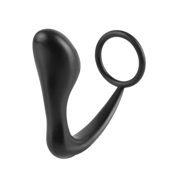 Fenékdugó péniszgyűrűvel Ass-gasm cockring plug fekete