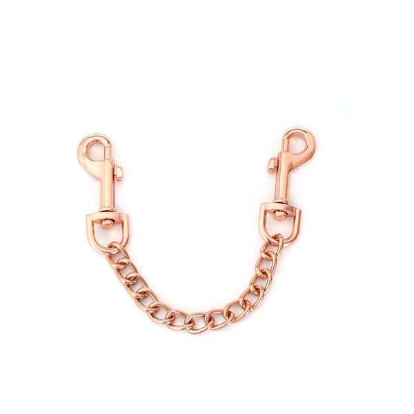 Boka bilincs  karabineres lánccal White & pink fairy goat leather ankle cuffs