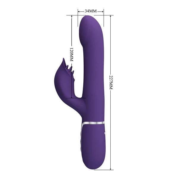 Masszírozógyöngyös csiklókaros vibrátor sötét lila - Pretty Love Falin twinkled tenderness purple