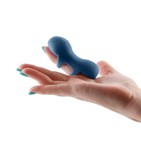 Újratölthető szilikon ujjvibrátor Desire fingerella teal