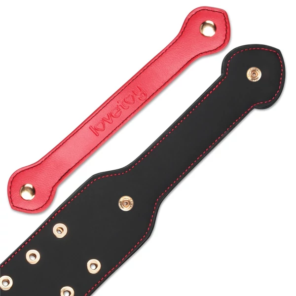 Szegecses műbőr paskoló 38 cm - Rebellion Reign Paddle Dual-Branch