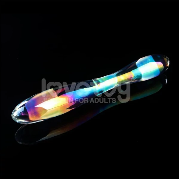 Üvegdildó Twilight Gleam Glass Dildo- Double Delight