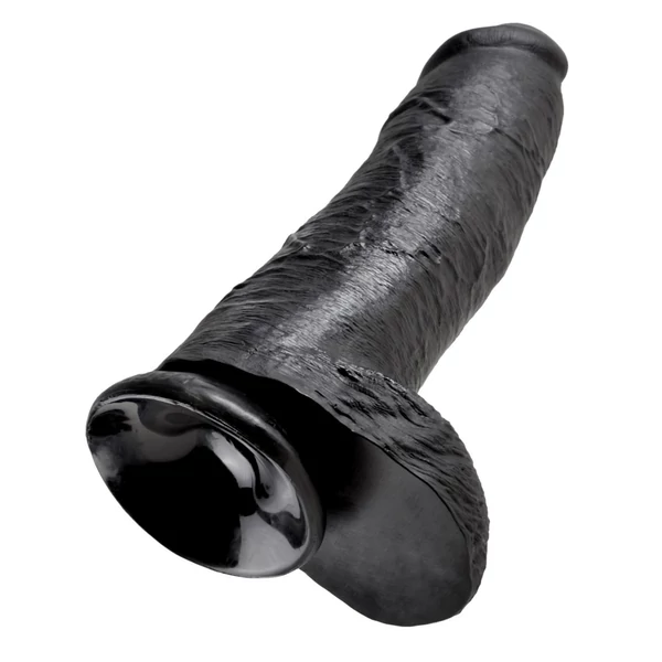 Realisztikus dildó letapasztható 12" cock with balls black