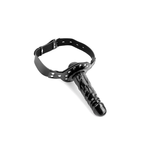 Szájpecek dildóval Deluxe ball gag with dildo black