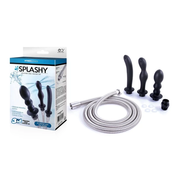 Análdugó és intimzuhany készlet 3 az egyben - Hydro series-splashy 3 butt plug with hose kit