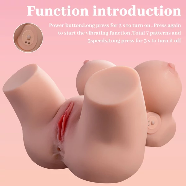 Vibrációs női torzó maszturbátor vagina és ánusz nyílással Barret vibrating masturbator