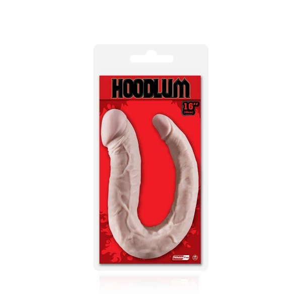 Hoodlum 16" U alakú kétvégű dildó 40 cm