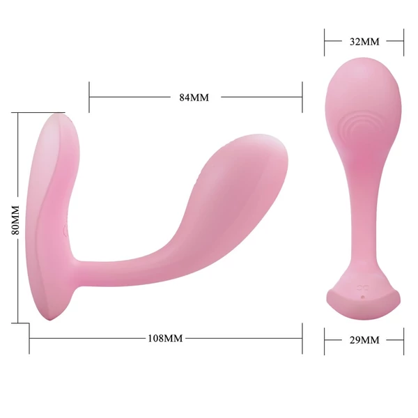 Hordható, távolról is irányítható vibrátor applikációval Pretty Love Baird